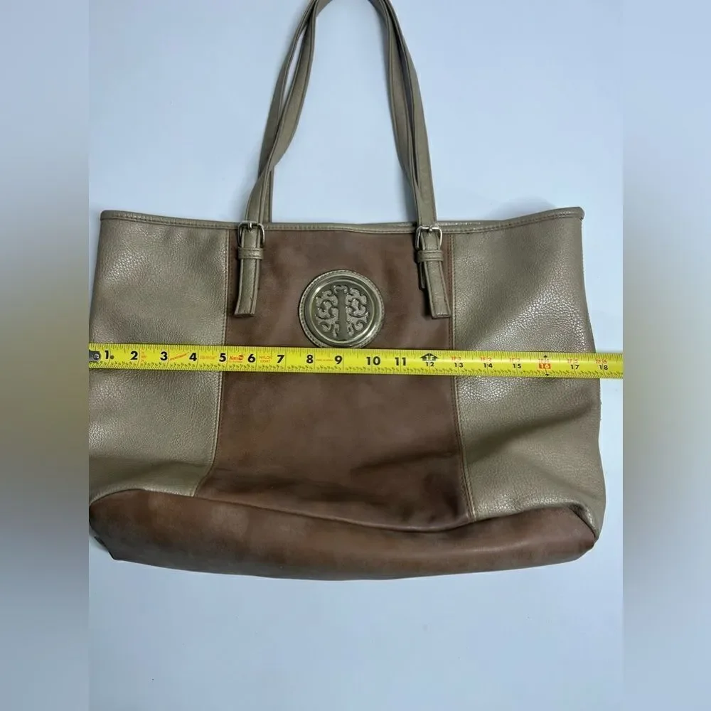 Two-Tone Neutral Tote Bag • Quiet Luxury Minimalist Style